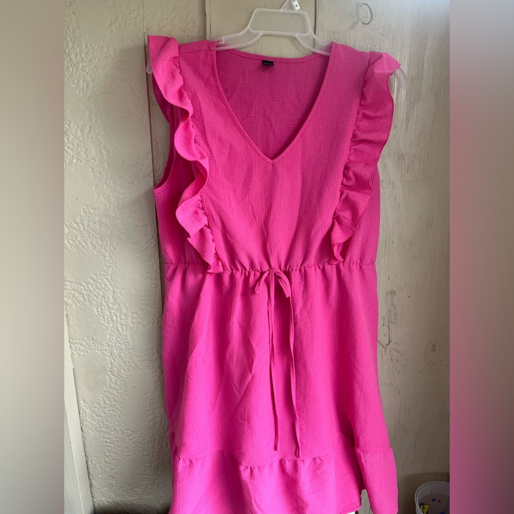 SHEIN Vibrant Pink Ruffle Dress size 3XL.